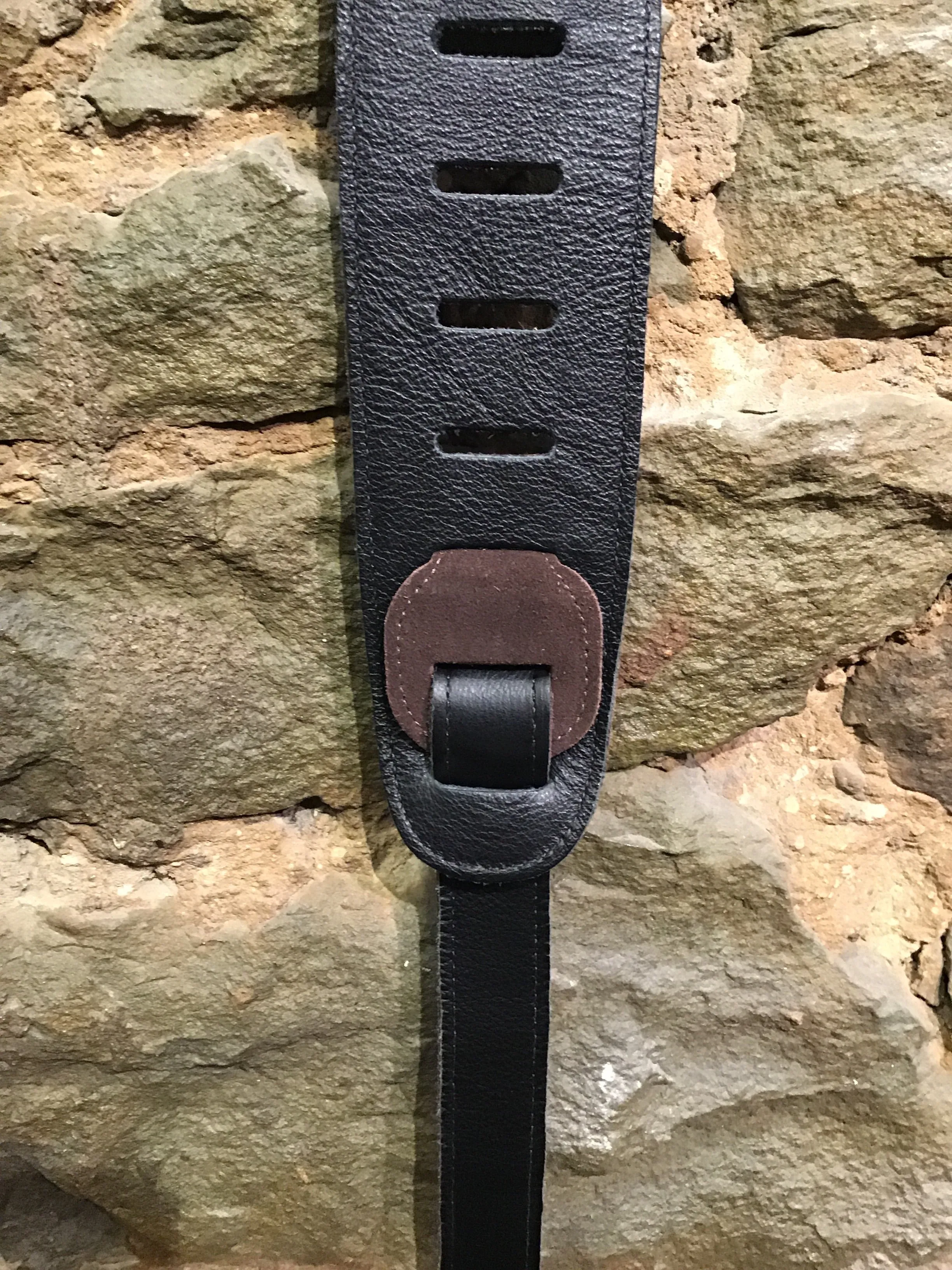 Perri’s Leathers 3” soft brown suede with black leather pad guitar strap