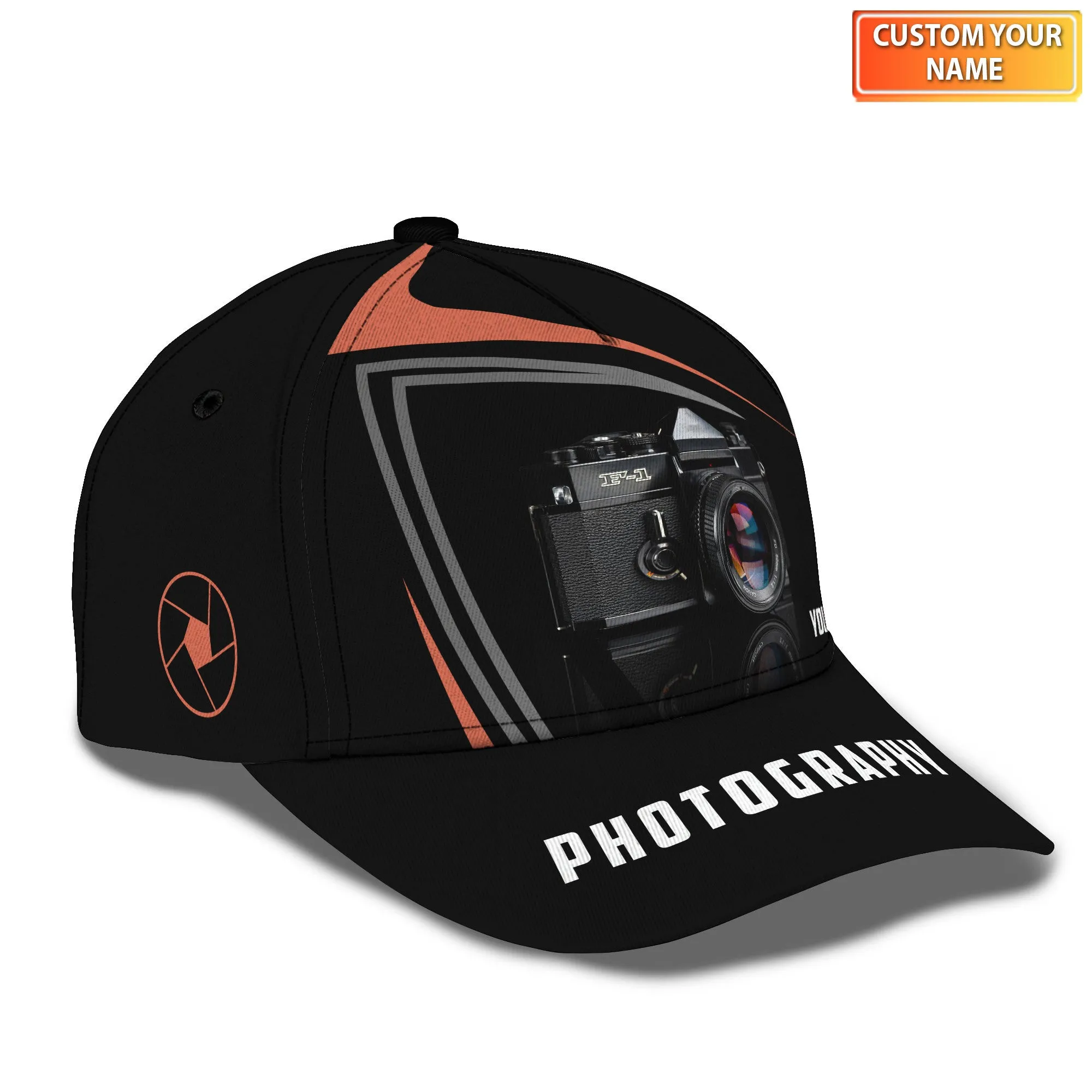Photographer Cap Personalized Name 3D Photography, Videography Cap