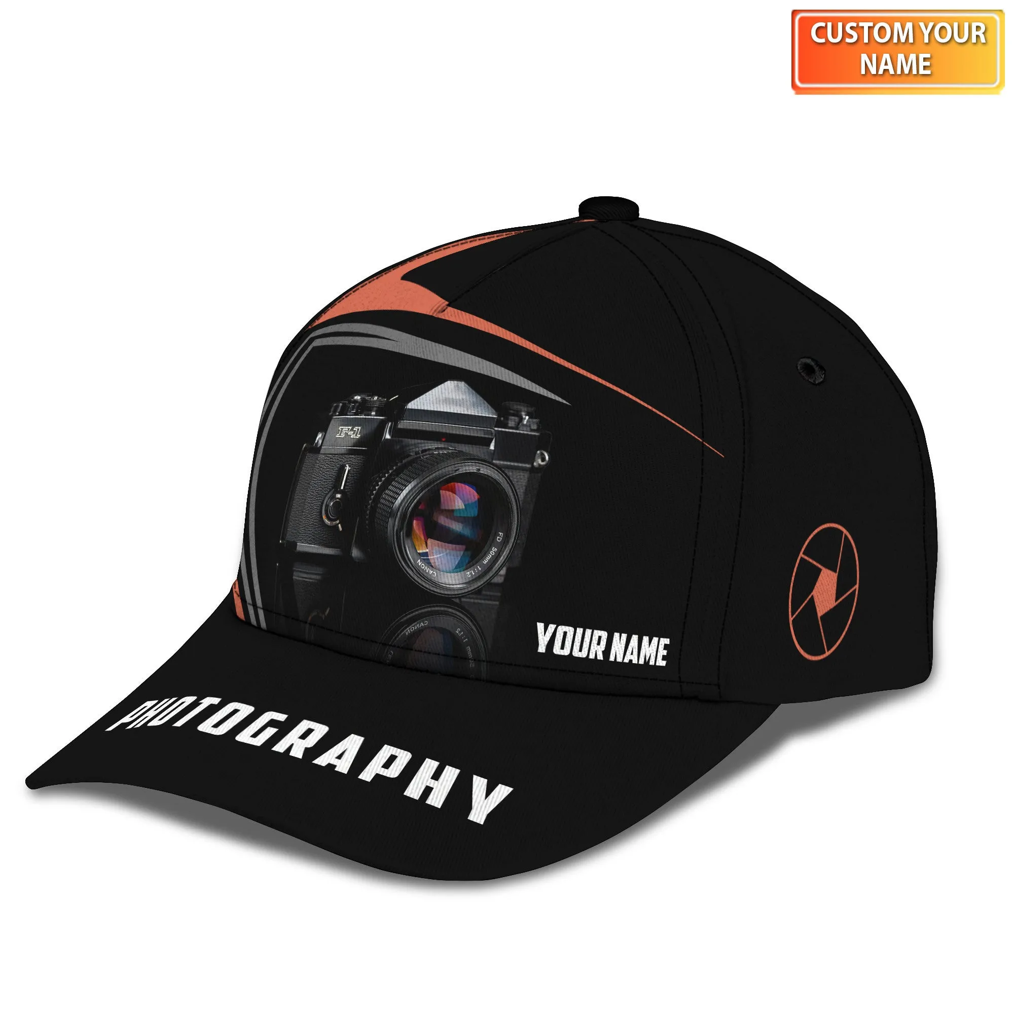 Photographer Cap Personalized Name 3D Photography, Videography Cap
