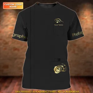 Photographer Shop Personalized Name 3D Tshirt Gift For Photographer [Non Workwear]