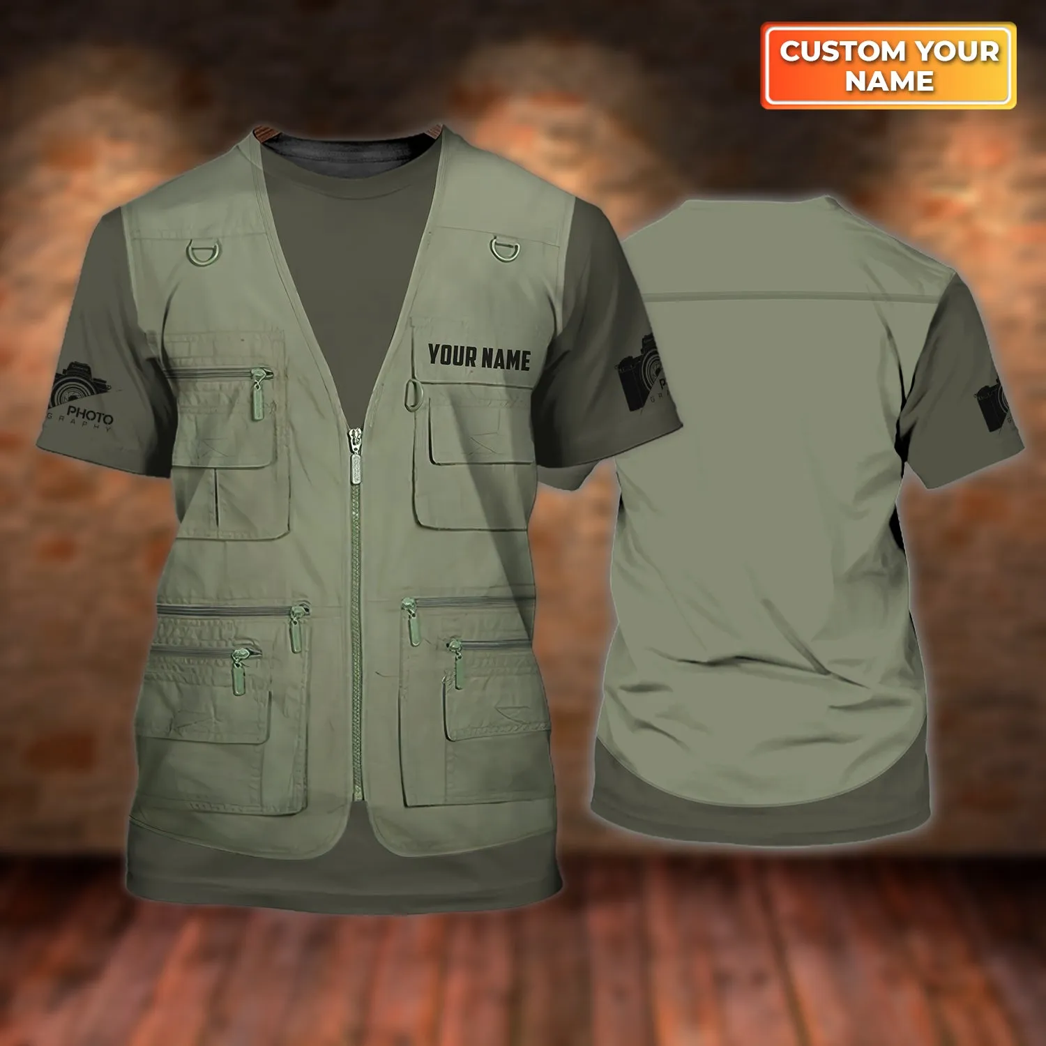 Photographer Shop Personalized Name 3D Tshirt Gift For Photographer  [Non Workwear]