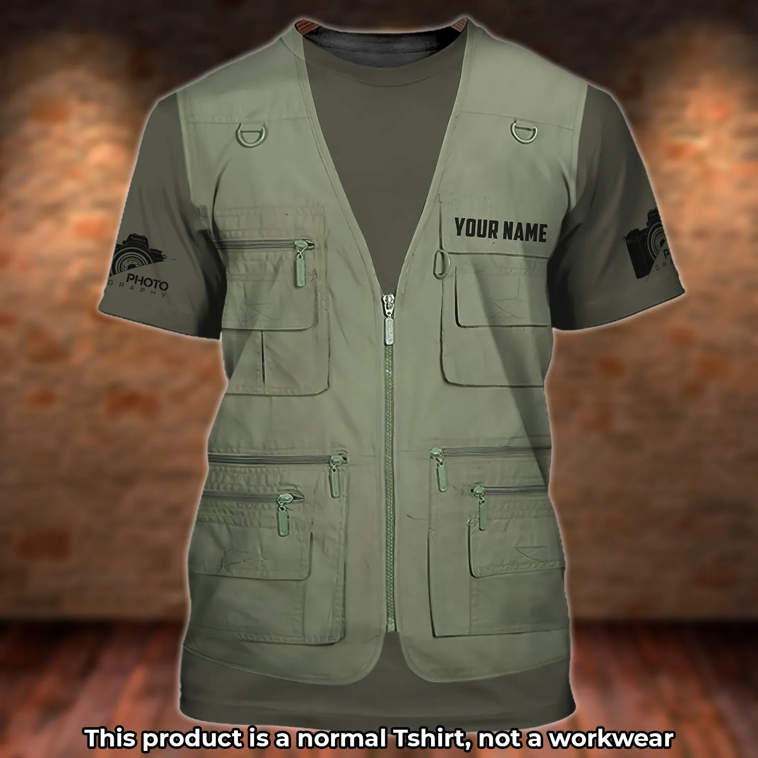 Photographer Shop Personalized Name 3D Tshirt Gift For Photographer  [Non Workwear]