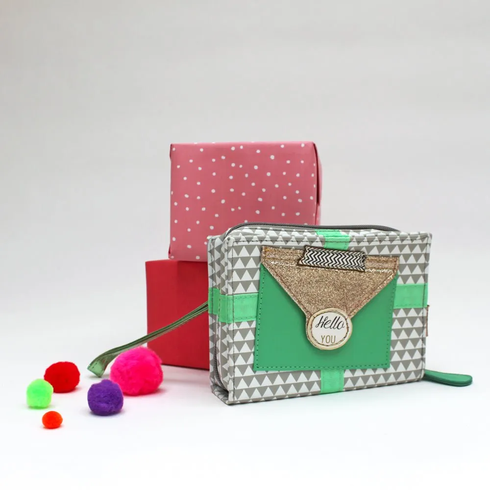 Pompom Tutti Triangle Mini Clutch