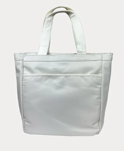 Purse - Jessie Nylon & Vegan Leather Multi Pocket Tote  - Cream