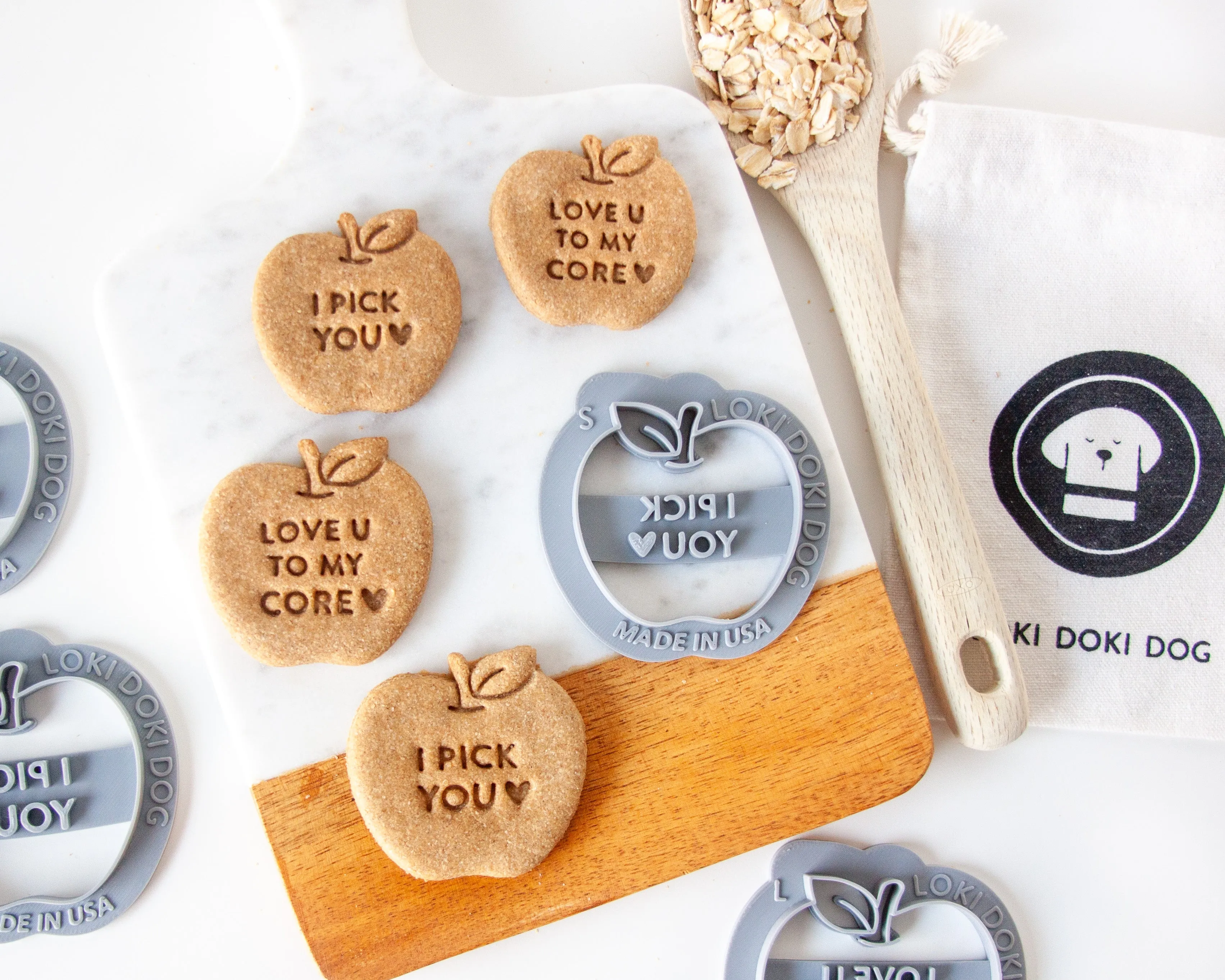"I Pick You" & "Love U To My Core" Apple Shape Cookie Cutter