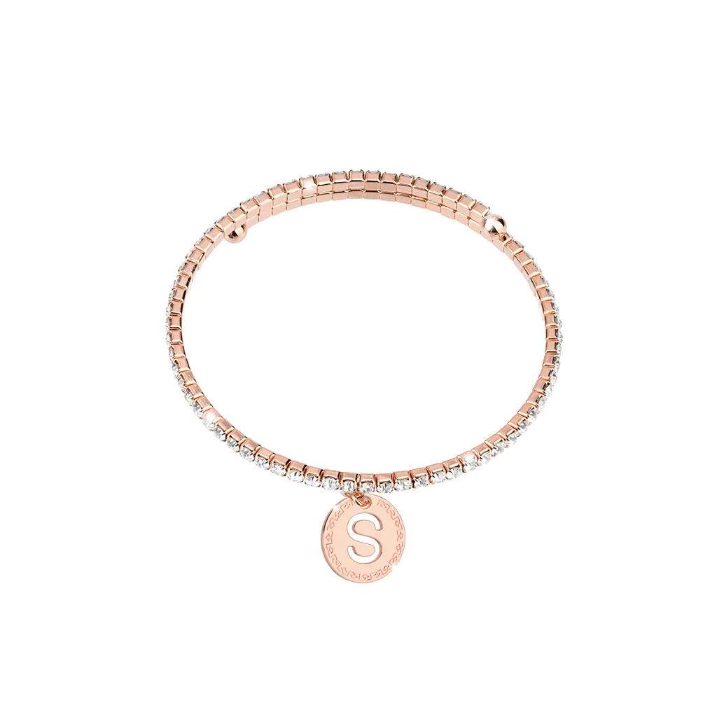 Rebecca My World Rose Gold Glam Bangle - S