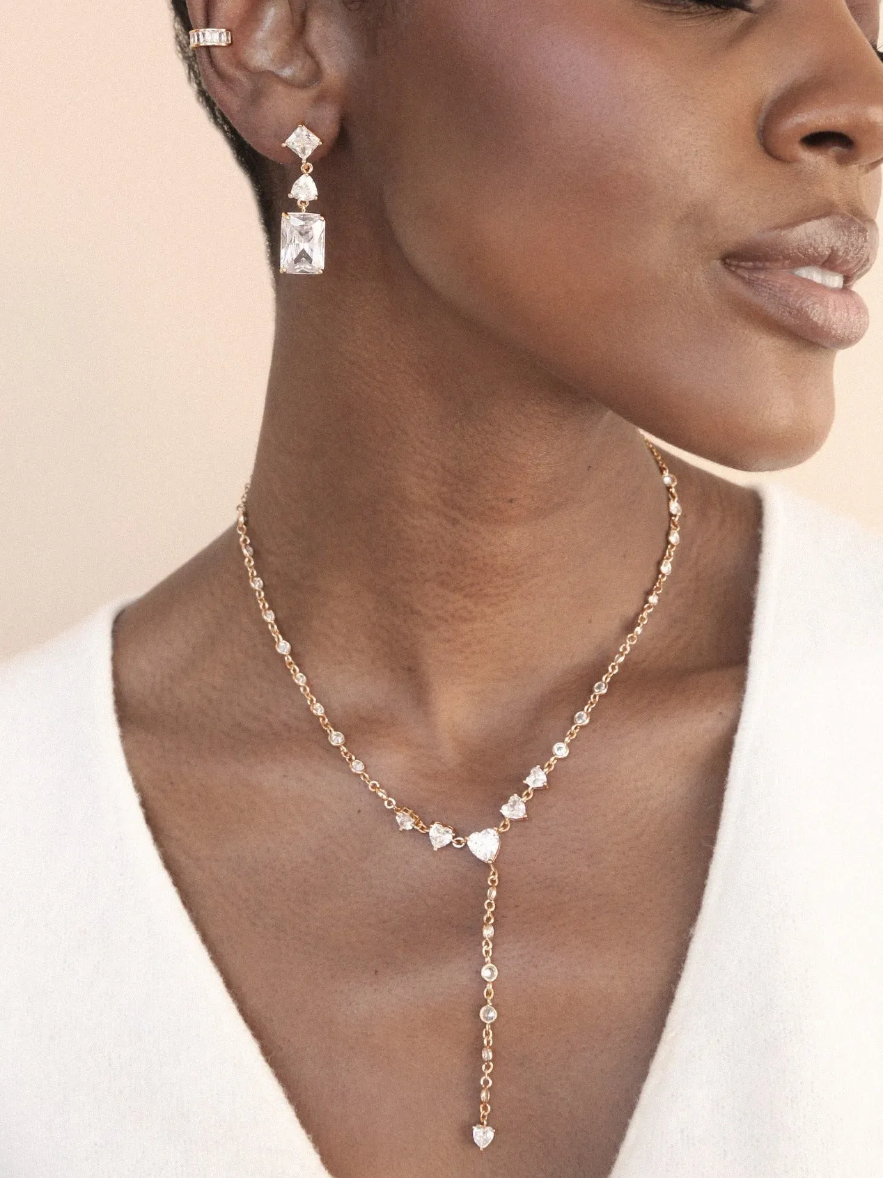 Reflective Crystal Dangle Earrings
