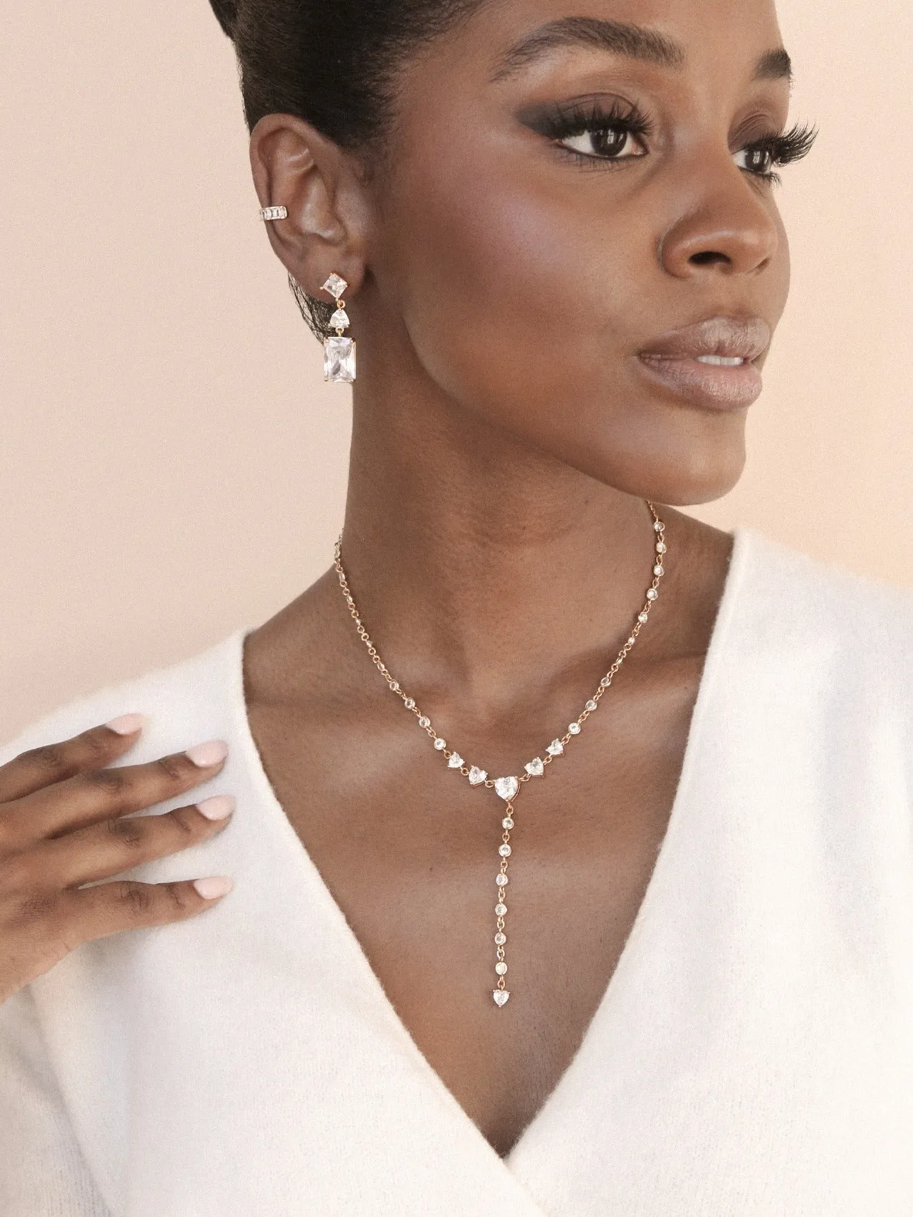 Reflective Crystal Dangle Earrings