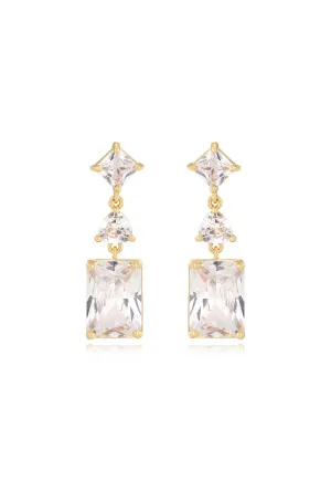 Reflective Crystal Dangle Earrings