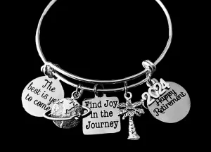 Retirement Gift for Women The Best is Yet to Come Expandable Charm Bracelet Silver Adjustable One Size Fits All Co-worker Gift