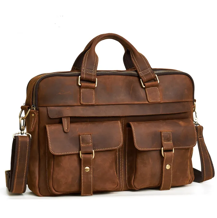Retro Business Cowhide Bag