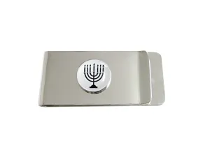 Round Menorah Pendant Money Clip