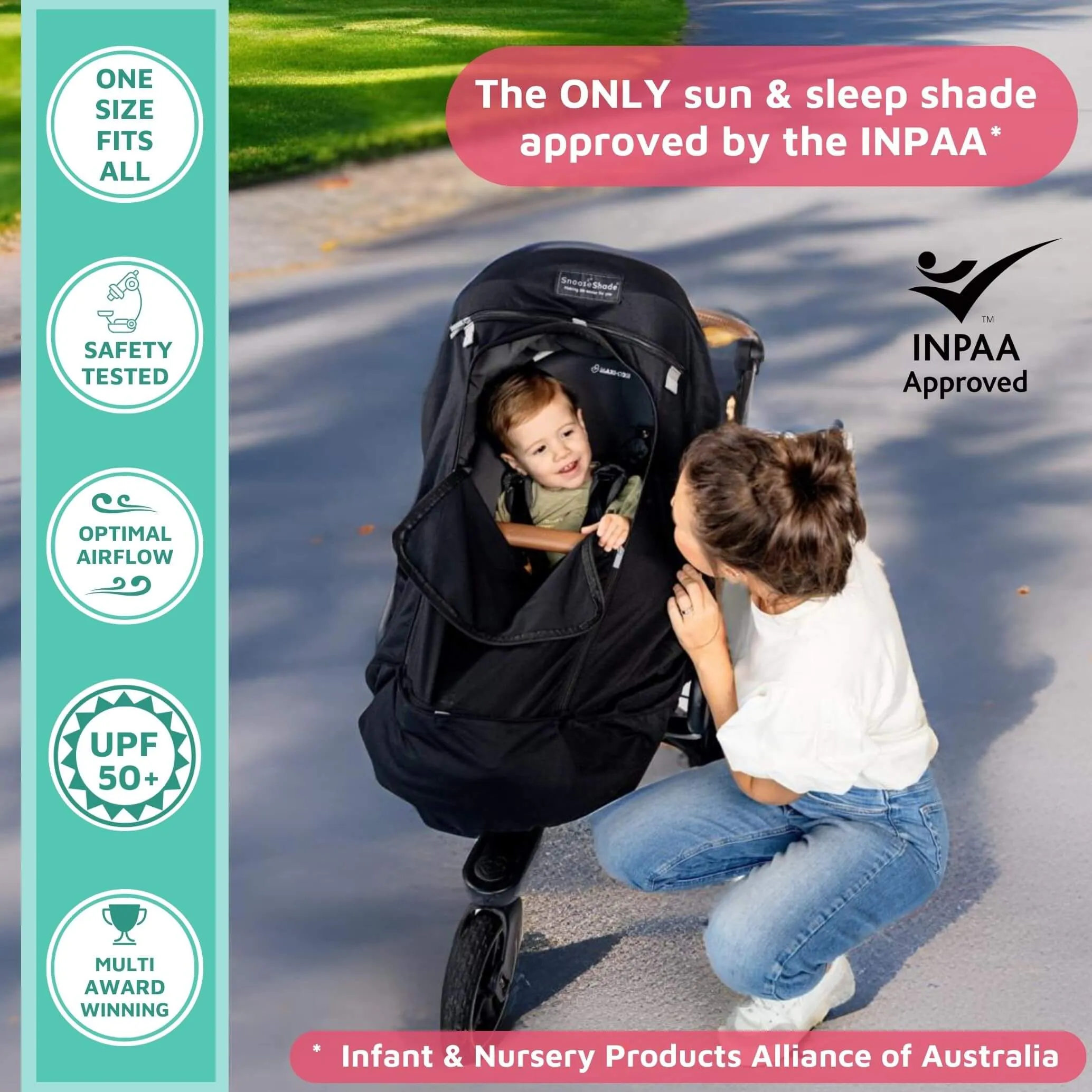 SAVE 10% | Toddler Sun and Sleep Bundle | SnoozeShade pushchair sun shade and travel cot blackout cover