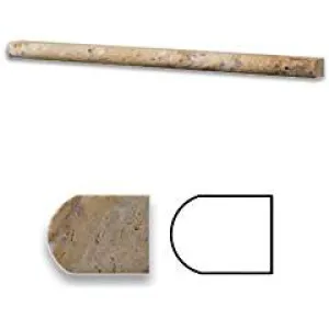 Scabos 1/2 X 12 Travertine Pencil Liner / Bullnose Trim