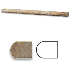 Scabos 1/2 X 12 Travertine Pencil Liner / Bullnose Trim