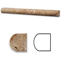 Scabos Travertine Honed 1 X 12 Dome Liner Trim Molding - Box of 50 pcs.
