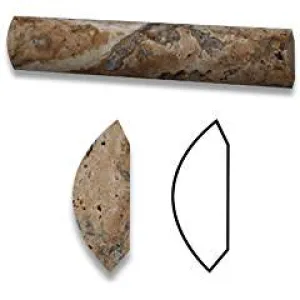 Scabos Travertine Honed 1 X 6 Quarter Round Trim Molding - Box of 5 pcs.