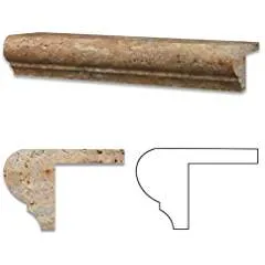 Scabos Travertine Honed 2 X 12 x 3 Corner Ogee Stair Tread Trim - Box of 5 pcs.