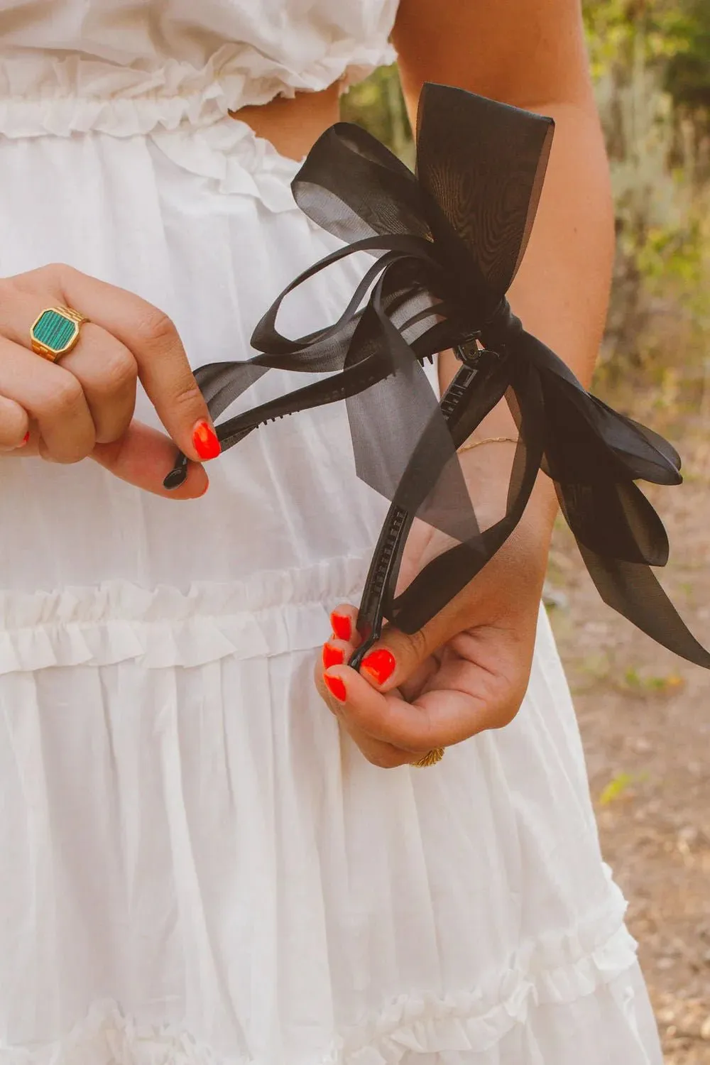 Sheer Bow Banana Clip - 2 Colors
