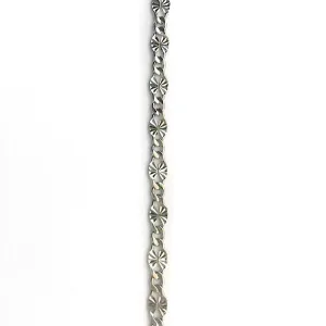 Silver Starburst Link Chain by the Inch (#3017)