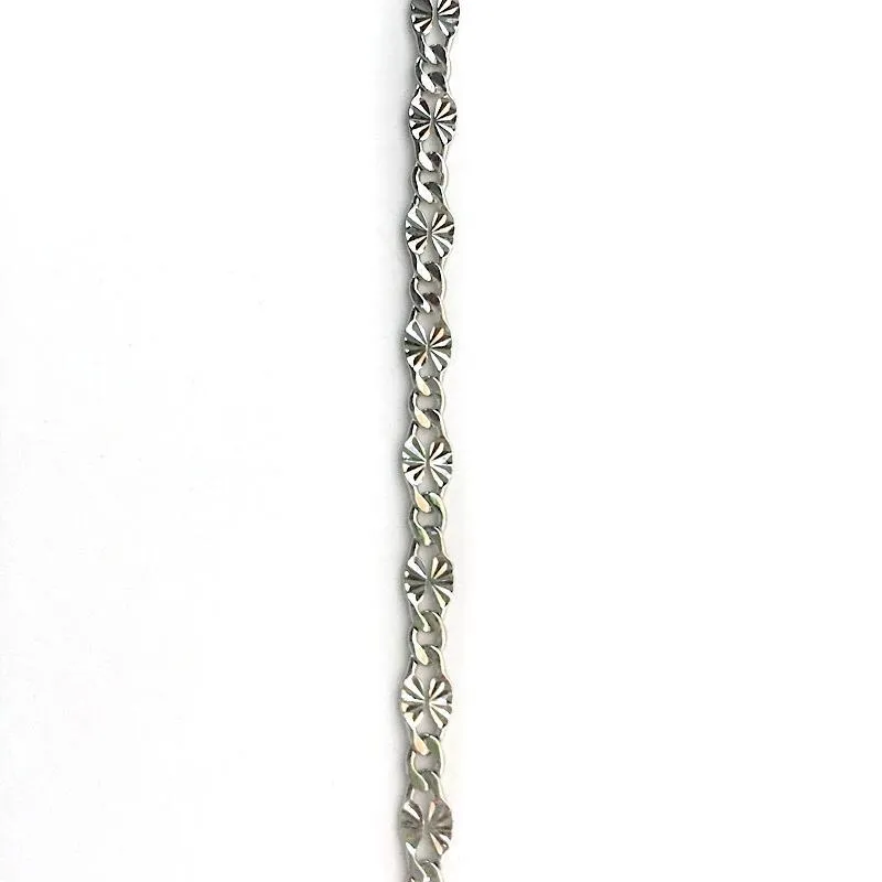 Silver Starburst Link Chain by the Inch (#3017)