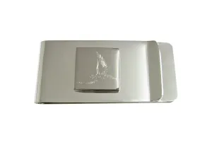 Silver Toned Etched Hawk Bird Money Clip