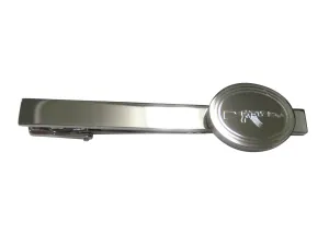 Silver Toned Etched Oval AK47 Rifle V4 Tie Clip