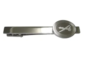 Silver Toned Etched Oval Unmanned Aerial Vehicle UAV Drone V2 Tie Clip