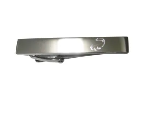 Silver Toned Etched Sleek Catfish Skinny Tie Clip