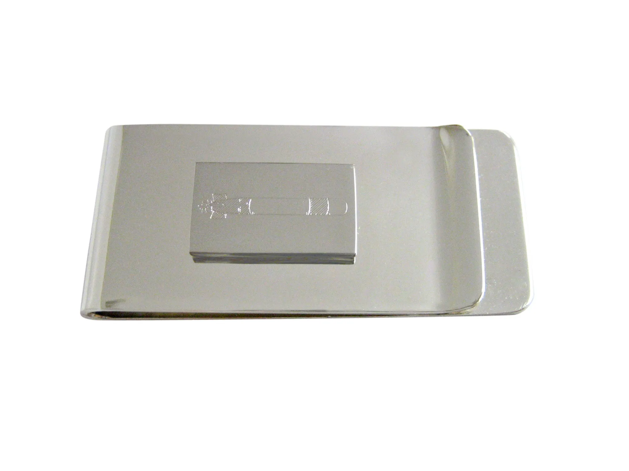 Silver Toned Etched Submarine Torpedo Money Clip