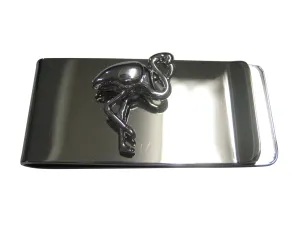 Silver Toned Flamingo Bird Money Clip