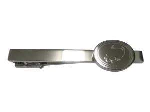 Silver Toned Oval Etched Catfish Tie Clip