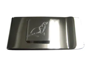 Silver Toned Square Etched Sea Lion Money Clip