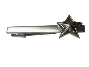 Silver Toned Star Square Tie Clip