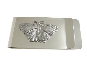Silver Toned Textured Butterfly Money Clip