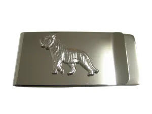 Silver Toned Tiger Pendant Money Clip