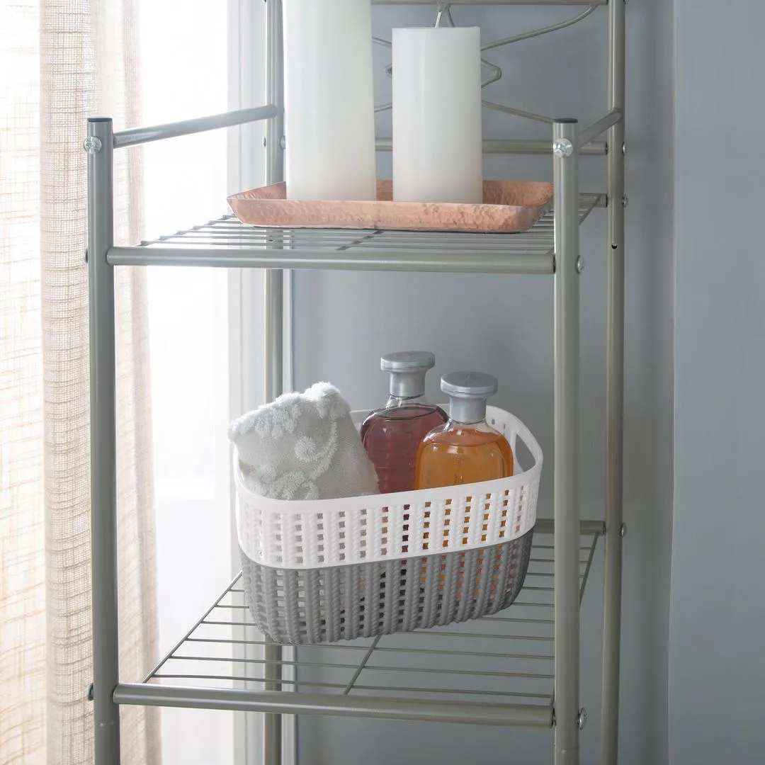 Simplify Small 2-Tone Decorative Storage Basket - Grey
