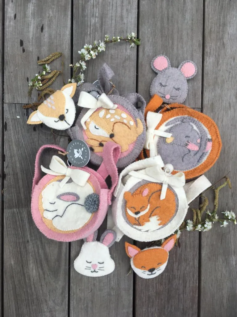 Sleepy Mouse Felt Handbag