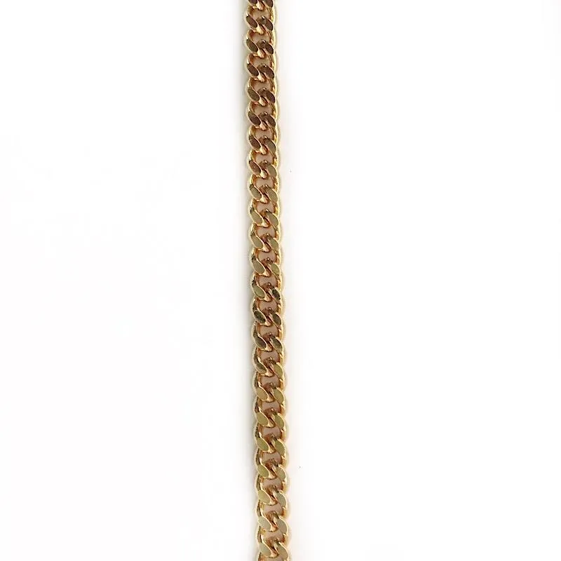 Small Gold Curb (Cuban) Link Chain by the Inch (#718)