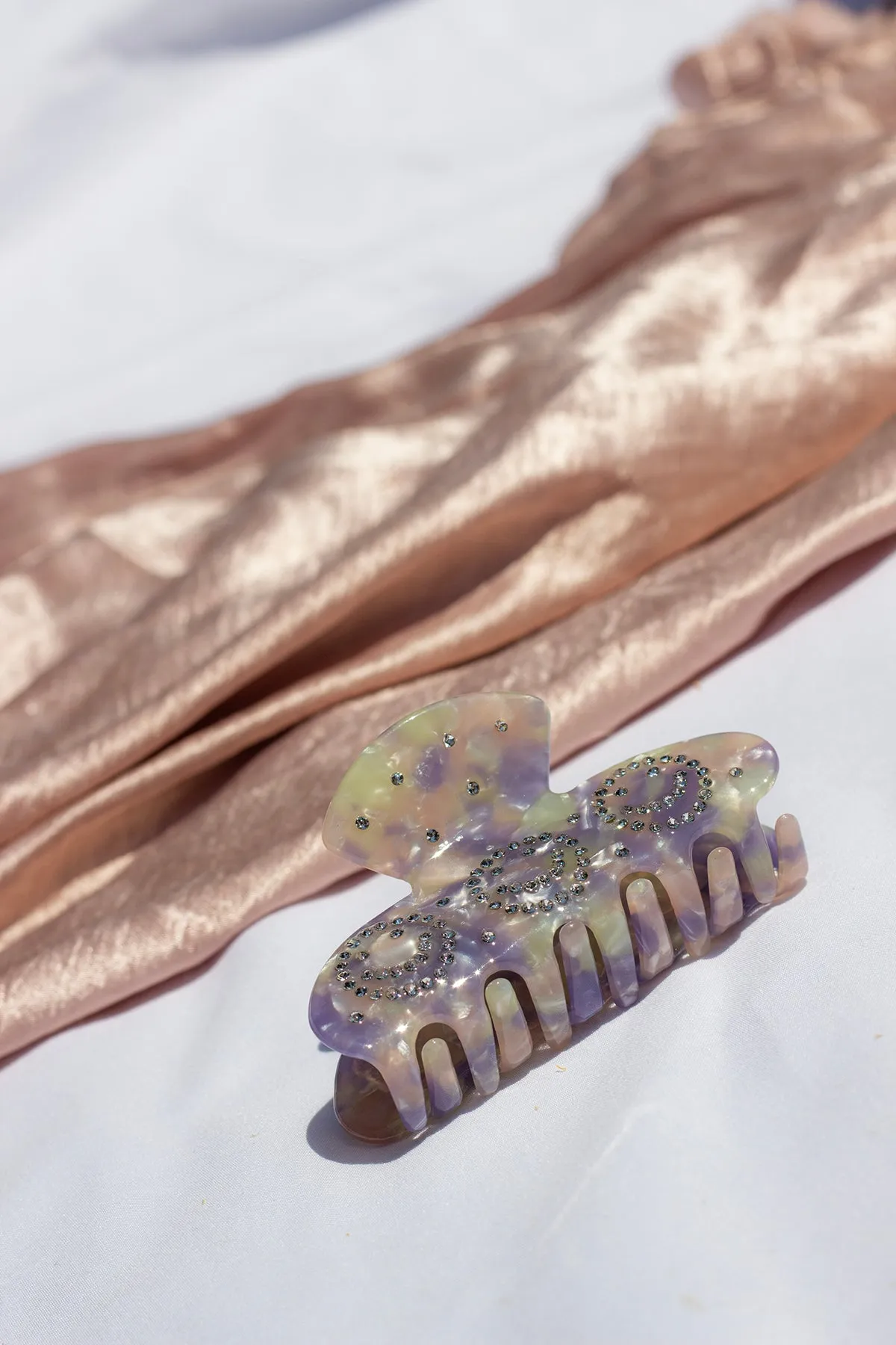 Smiley Face Diamante Claw Hair Clip