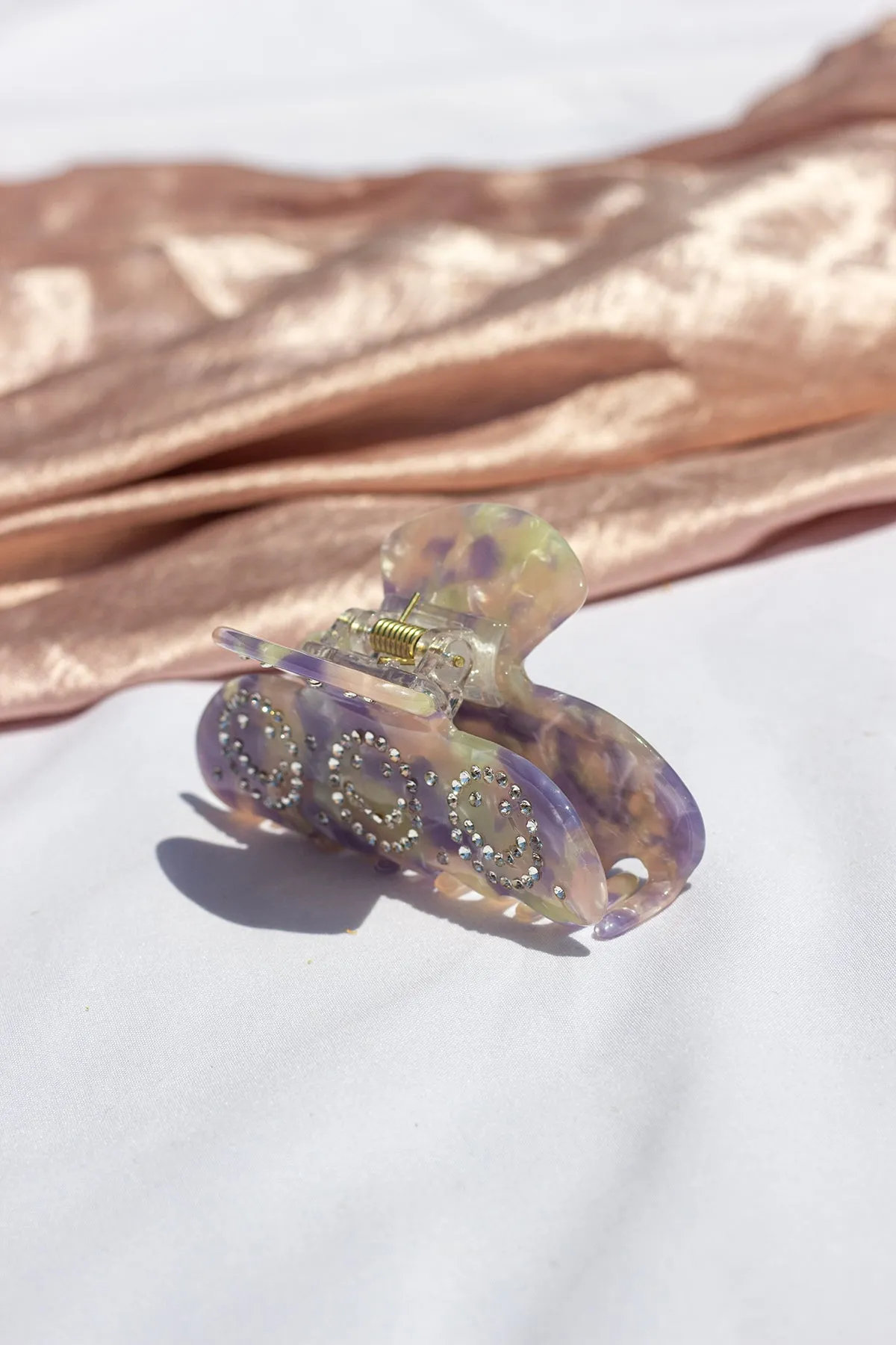Smiley Face Diamante Claw Hair Clip