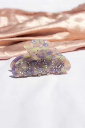 Smiley Face Diamante Claw Hair Clip