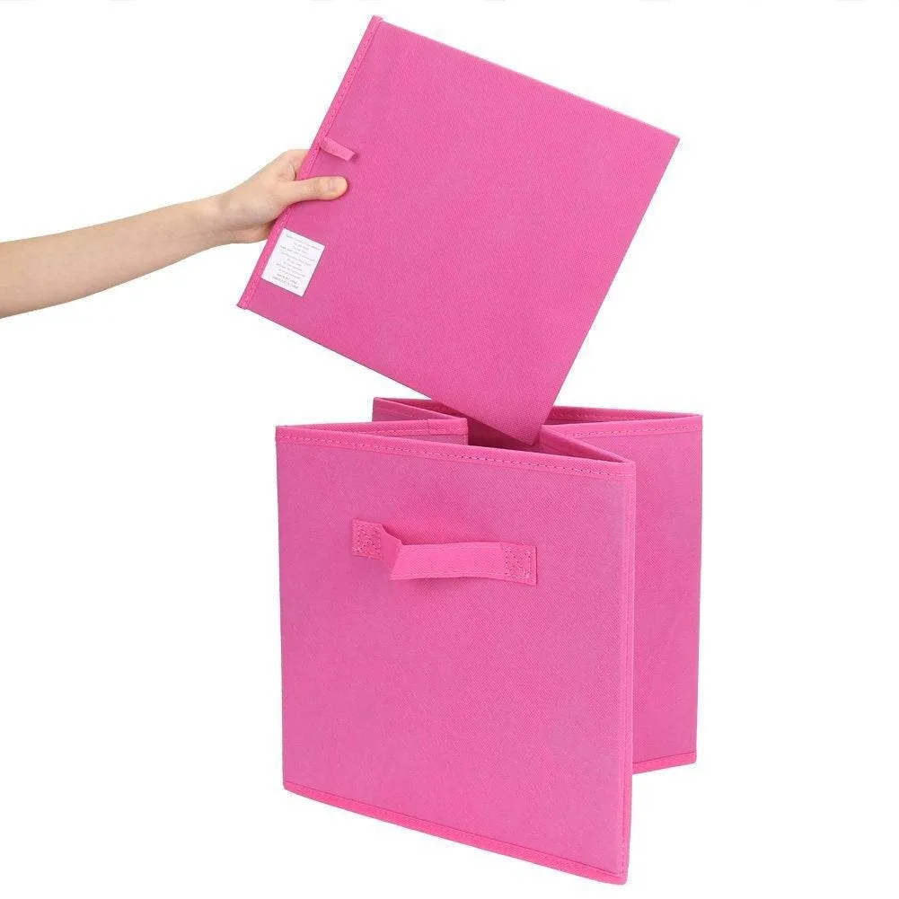 Solid Color Lid Storage Box Wardrobe Storage Box Fabric Toy Storage Box Drawer Box Sundries Basket 27 27 28