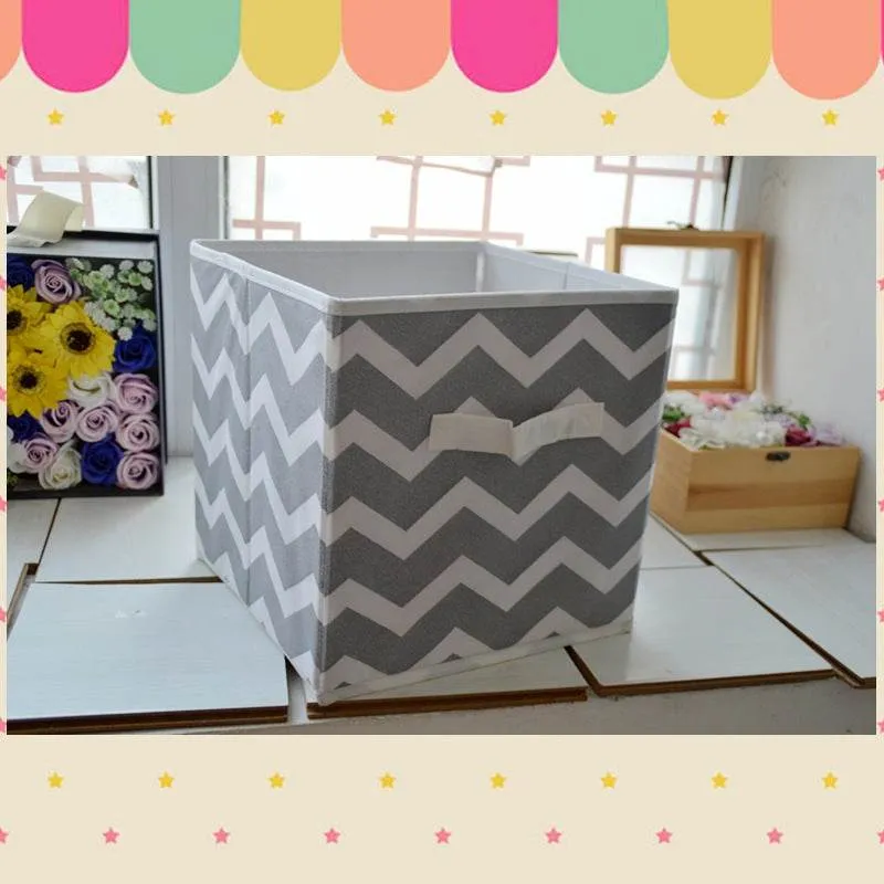 Solid Color Lid Storage Box Wardrobe Storage Box Fabric Toy Storage Box Drawer Box Sundries Basket 27 27 28