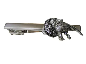 Spaniel Dog With Pheasant Bird Square Tie Clip