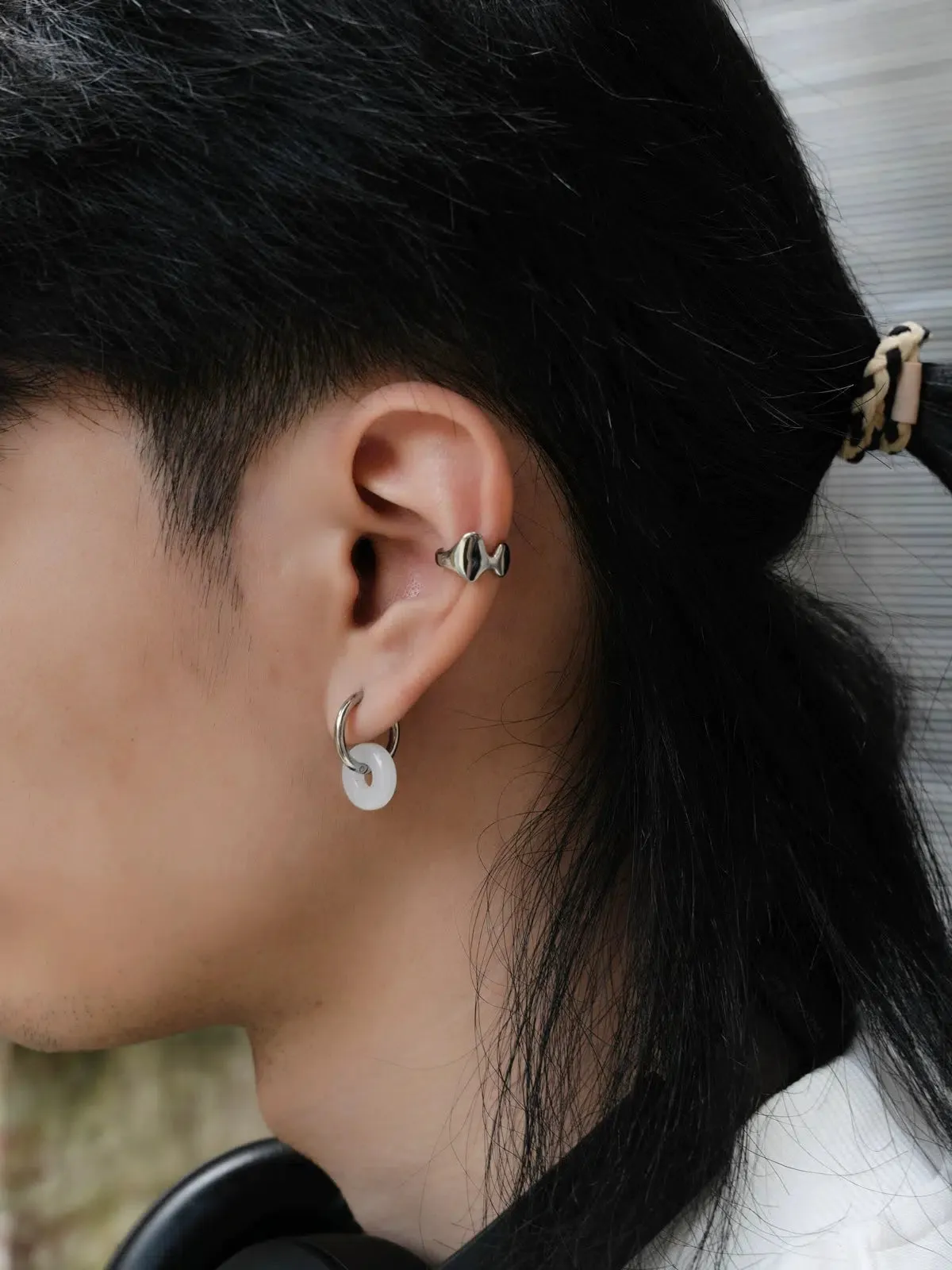 Special-shaped Polished Silver Ear Clips
