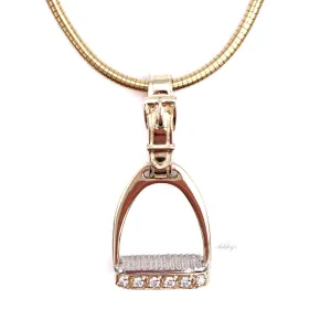 Stirrup Pendant, Diamond in 14k gold (Medium)
