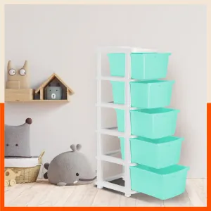 Stomo 5 Drawer Multi-Purpose Storage Organizer for Home and Office (Jade)