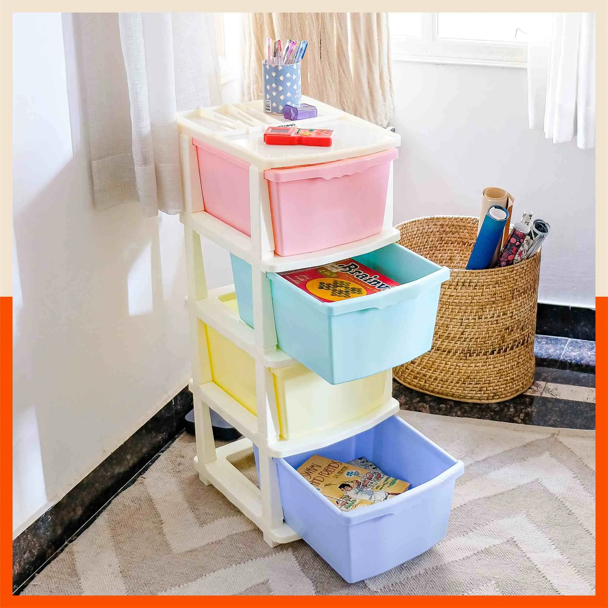 Stomo 5 Drawer Multi-Purpose Storage Organizer for Home and Office (Jade)