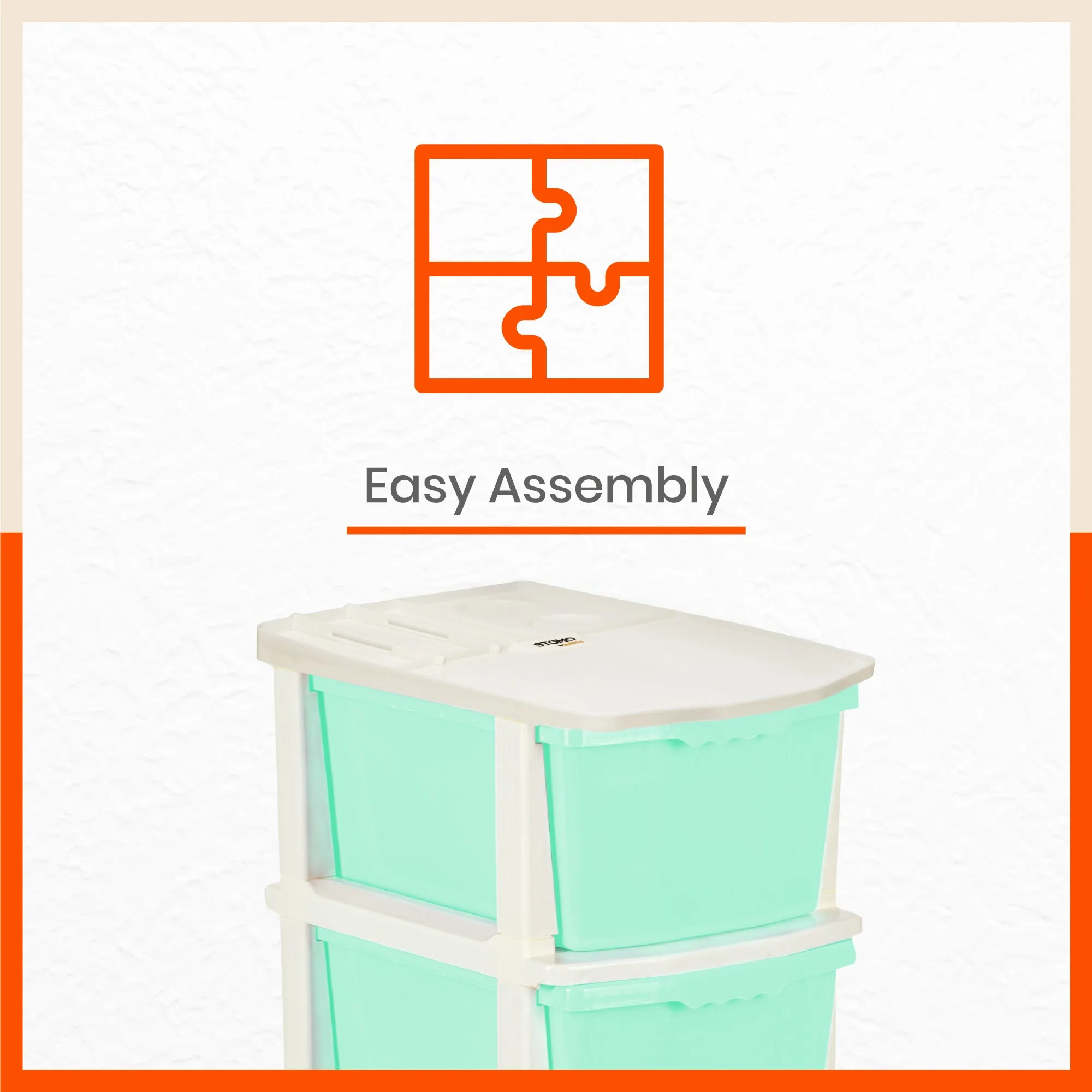 Stomo 5 Drawer Multi-Purpose Storage Organizer for Home and Office (Jade)